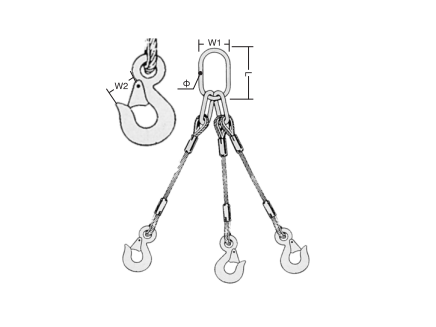 three-leg wire rope sling
