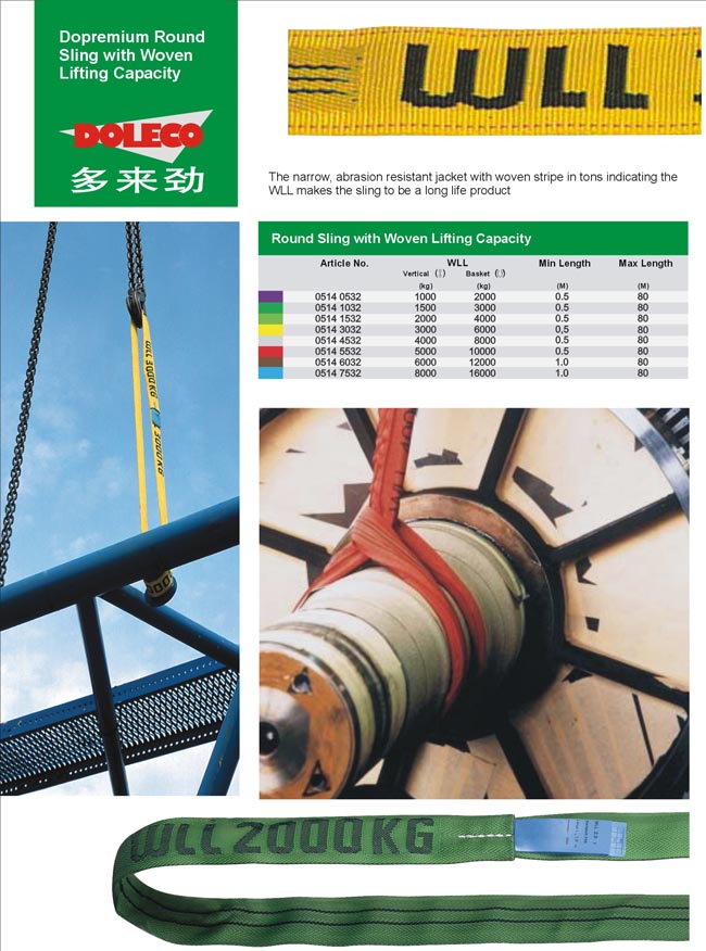 Round Sling with Woven Lifting Capacity